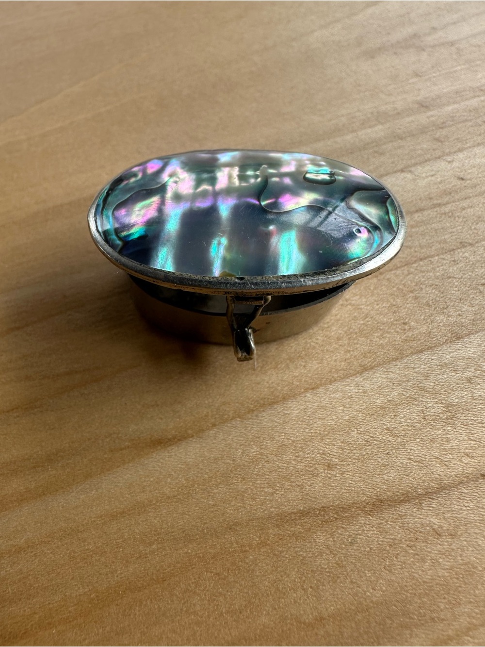 VTG Alpaca Mexico Oval Abalone Shell Pill Box